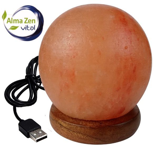 Lámpara de Sal Esfera USB - Ilumina con Calidez y Estilo