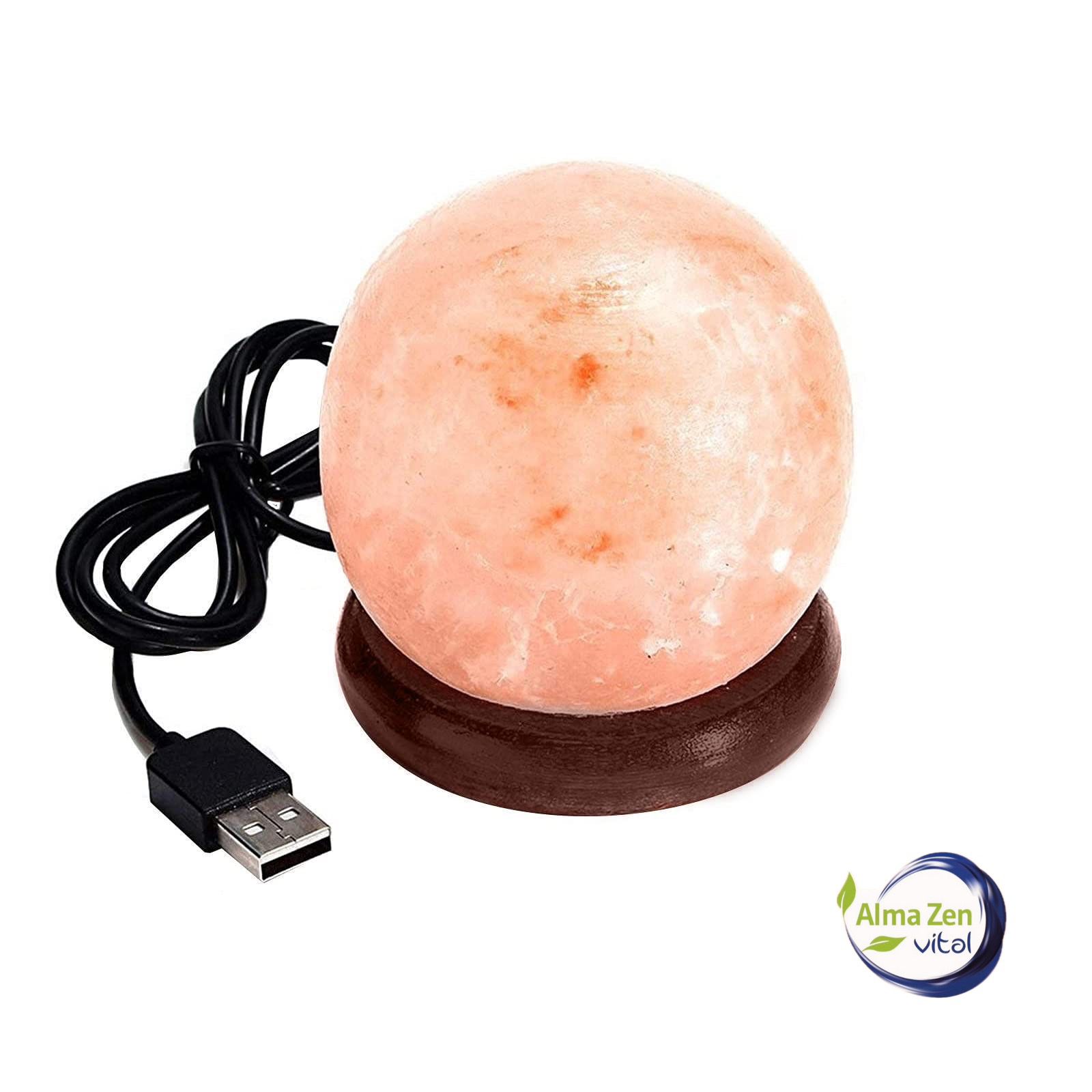 Lámpara de Sal Esfera USB - Ilumina con Calidez y Estilo - Imagen 4