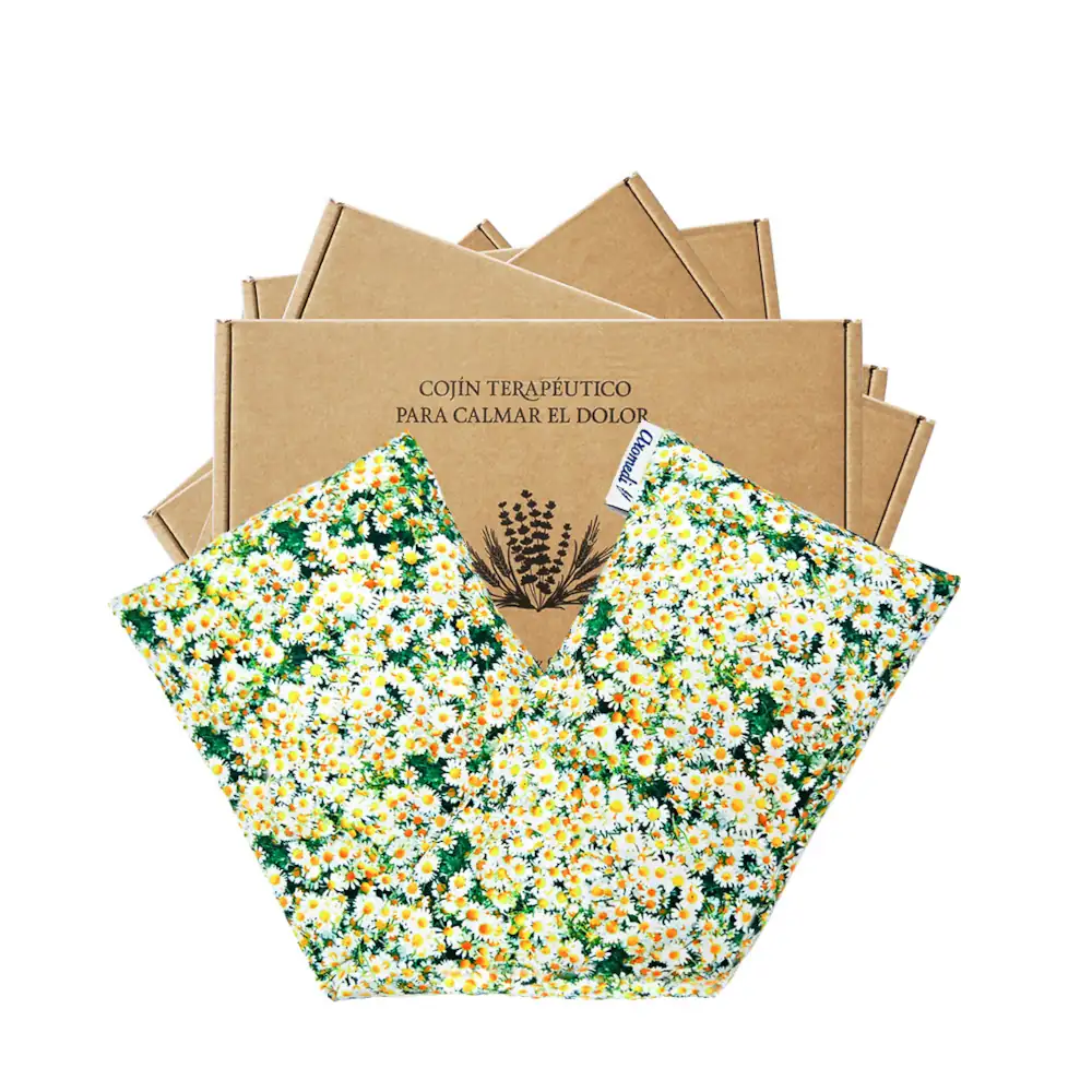 COJÍN TÉRMICO CON FUNDA ESTAMPADO MANZANILLA