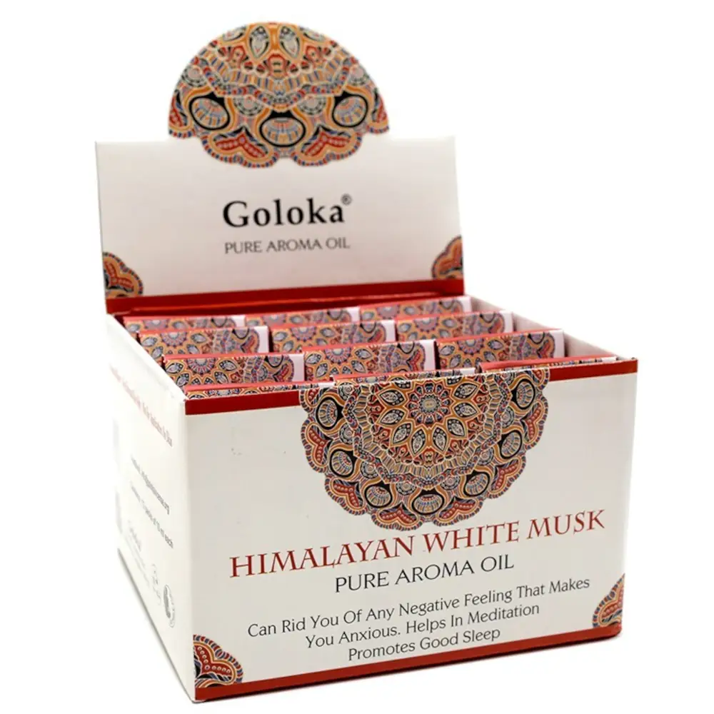 EXPOSITOR DE 12 ESENCIAS GOLOKA 10ML MUSK BLANCO (Almizcle blanco)