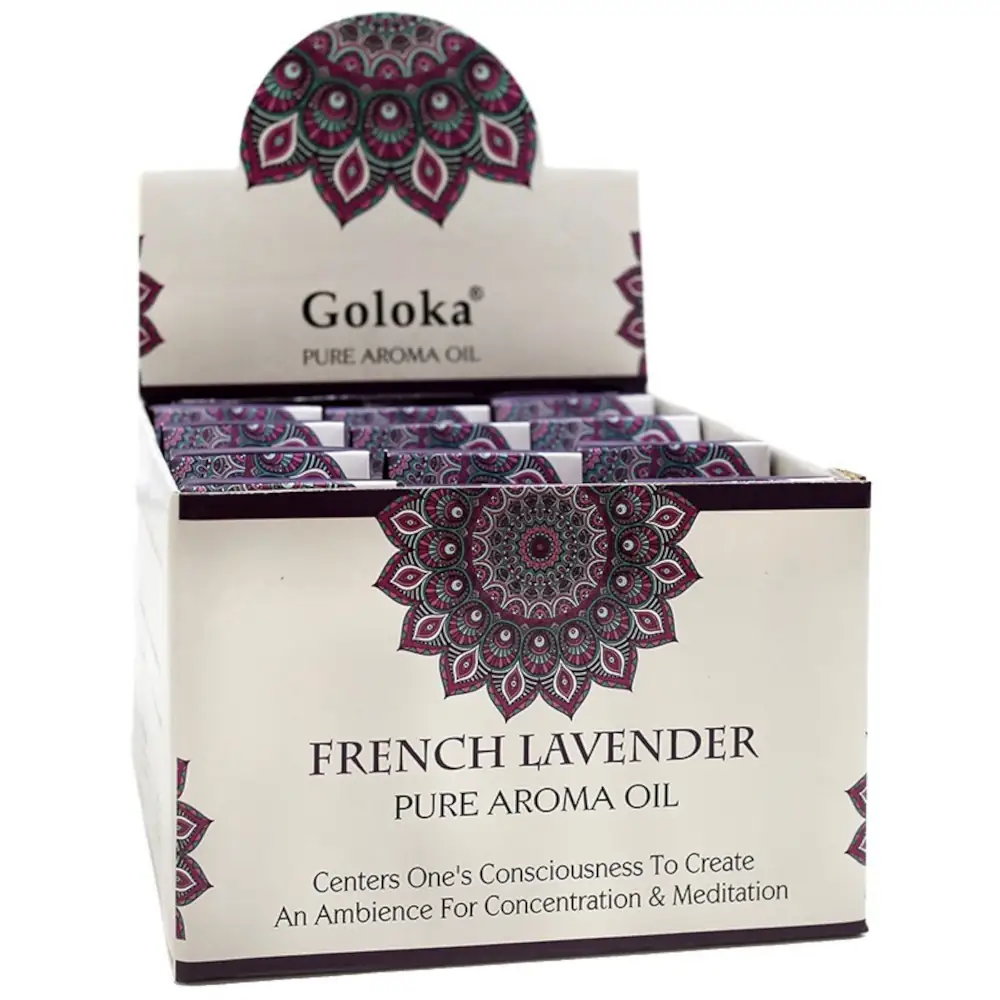 EXPOSITOR DE 12 ESENCIAS GOLOKA 10ML LAVANDA
