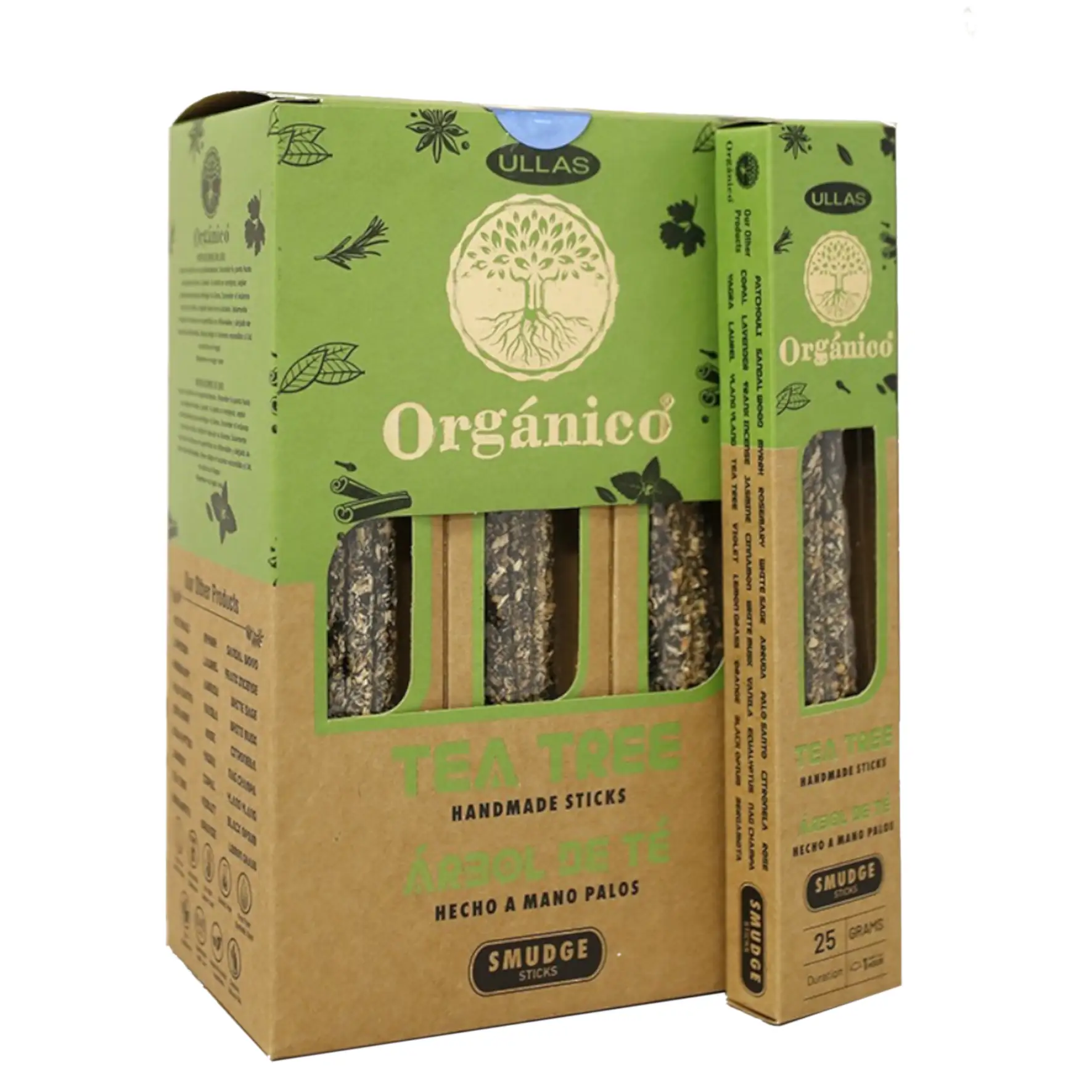 INCIENSO ORGÁNICO ÁRBOL DE TÉ ULLAS 25GR CAJA DE 12 UNIDADES