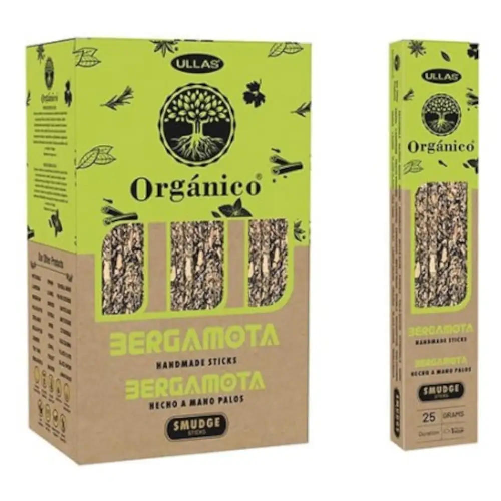 INCIENSO ORGÁNICO BERGAMOTA ULLAS 25GR CAJA DE 12 UNIDADES