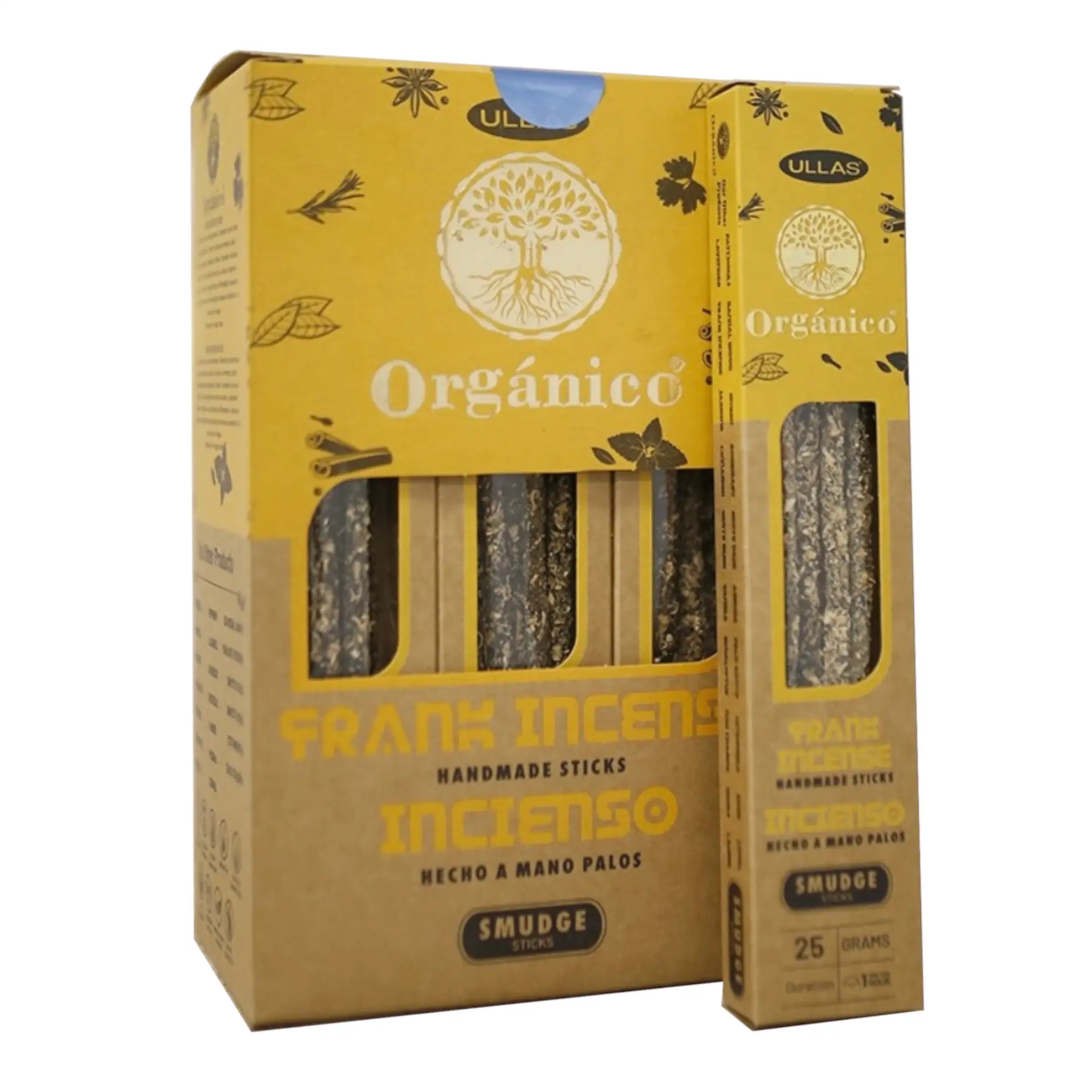 INCIENSO ORGÁNICO FRANKINCIENSO ULLAS 25GR CAJA DE 12 UNIDADES