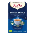 Infusión Yogi Tea Buenos Sueños Infusión Ayurvédica de Hierbas con Hinojo, Flores de Manzanilla y Raíz de Valeriana.
