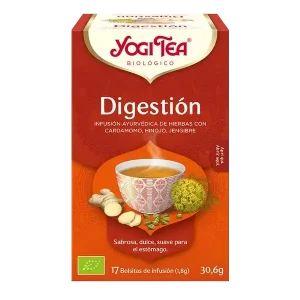 Infusión Yogi Tea Digestión Infusión Ayurvédica de Hierbas con Cardamomo, Hinojo y Jengibre.