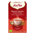Infusión Yogi Tea Buenos Sueños Rooibos y Vainilla Infusión Ayurvédica de Hierbas con Rooibos, Flores de Manzanilla y Vainilla.