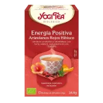 Infusión Yogi Tea Energía Positiva Arándanos Rojos Hibisco Infusión Yogi Tea Energía Positiva Arándanos Rojos Hibisco Infusión Ayurvédica de Hierbas con Mate, Hibisco, Arándanos rojos y Té negro.