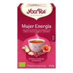 Infusión Yogi Tea Mujer Energía Infusión Ayurvédica de Hierbas con Hibisco, Raíz de Angélica y Jengibre.