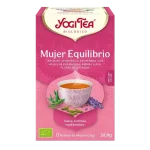 Infusión Yogi Tea Mujer Equilibrio Infusión Ayurvédica de Hierbas con Hojas de Frambuesa, Hierba Luisa y Flores de Lavanda.