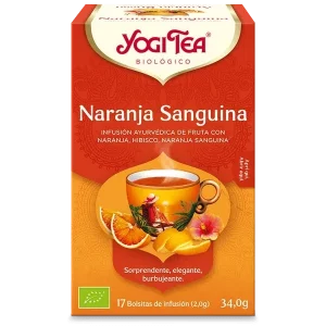 Infusión Yogi Tea Naranja sanguina Infusión ayurvédica de fruta con naranja, hibisco y naranja sanguina.