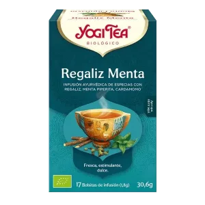 Infusión Yogi Tea Regaliz y Menta Infusión Ayurvédica de Especias con Regaliz, Menta Piperita y Cardamomo.