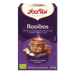 Infusión Yogi Tea Rooibos Infusión Ayurvédica de Especias con Rooibos, Canela y Clavo.