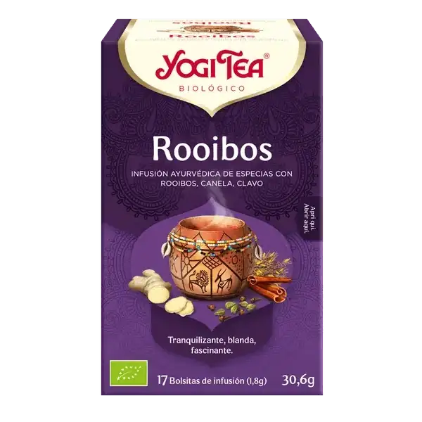 Infusión Yogi Tea Rooibos Infusión Ayurvédica de Especias con Rooibos, Canela y Clavo.